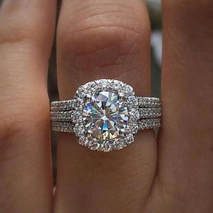 3 row‎ zirconia women engagement ring 925